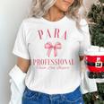 Coquette Bow Paraprofessional School Para Squad Teacher Aide Women's T-Shirt, gift for family, gift for coworker Coquette Bow Paraprofessional School Para Squad Teacher Aide Women's T-Shirt, gift for family, gift for coworker