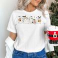 Ghosts Reading Books Library Halloween Teacher Men Women Kid Women's T-Shirt, gift for family, gift for coworker