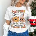 Groovy Pumpkin Spice Makes Teacher Nice Fall Thanksgiving Women's T-Shirt, Groovy Teacher Shirts, gift for family, gift for coworker Groovy Pumpkin Spice Makes Teacher Nice Fall Thanksgiving Women's T-Shirt, Groovy Teacher Shirts, gift for family, gift for coworker