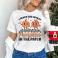 Groovy I Teach The Cutest Pumpkins In The Patch For Teacher Women's T-Shirt, Groovy Teacher Shirts, gift for family, gift for coworker