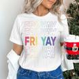 Happy Fri Yay Teacher Friday Saying Women's T-Shirt, gift for family, gift for coworker