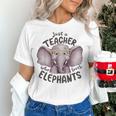 Just a Teacher Who Loves Elephants Elephant Lover Educator Women's T-Shirt, gift for family, gift for coworker