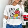 K Is For Kindergarten Teacher Pencil Apple Back To School Women's T-Shirt, gift for family, gift for coworker