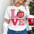 Love Kindergarten Cute Apple School Teacher Women's T-Shirt, gift for family, gift for coworker Love Kindergarten Cute Apple School Teacher Women's T-Shirt, gift for family, gift for coworker