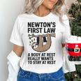 Newtons First Law Physics Jokes Science Teacher Women's T-Shirt, Science Teacher Shirts, gift for family, gift for coworker Newtons First Law Physics Jokes Science Teacher Women's T-Shirt, Science Teacher Shirts, gift for family, gift for coworker