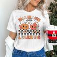 Retro Fall In Love With Learning Autumn Pumpkin Teacher Women's T-Shirt, gift for family, gift for coworker