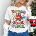 Retro Teaching Is My Superpower Apple Teacher Appreciation Women's T-Shirt, gift for family, gift for coworker Retro Teaching Is My Superpower Apple Teacher Appreciation Women's T-Shirt, gift for family, gift for coworker