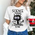 Science Teacher Appreciation Merch -Adults -Youth Grey Classic Fit Modern Science Theme Cartoon Women's T-Shirt, Science Teacher Shirts, gift for family, gift for coworker