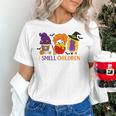 I Smell Children Witch Teacher Halloween Trick Or Teach Women's T-Shirt, gift for family, gift for coworker I Smell Children Witch Teacher Halloween Trick Or Teach Women's T-Shirt, gift for family, gift for coworker