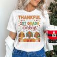 Teach Thanksgiving Teacher Thankful For My 1st Grade Turkeys Women's T-Shirt, gift for family, gift for coworker