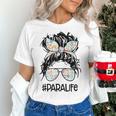 Teacher Para Life Tee Paraprofessional Cute Messy Bun Women's T-Shirt, gift for family, gift for coworker