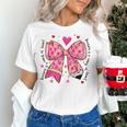 Teaching Is A Work Of Heart Pencil Bow Teacher Valentine Women's T-Shirt, gift for family, gift for coworker