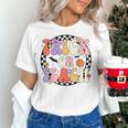 Trick Or Teach Retro Groovy Halloween Teacher Women's T-Shirt, Groovy Teacher Shirts, gift for family, gift for coworker