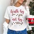 Visually Impaired Teacher Braille Bible Verse Walk By Faith Women's T-Shirt, gift for family, gift for coworker