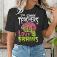 3rd Grade Teachers Love Brains Zombie Teacher Halloween Women's T-Shirt, funny gift