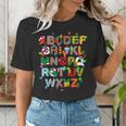 ABCs Learning Kindergarten Teacher Christmas Lights Alphabet For Men Women Kids Women's T-Shirt, funny gift