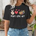 Art Teacher Peace Love Art For Artists And Painters Women's T-Shirt, funny gift