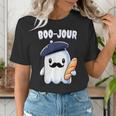 Boo Jour Ghost French Teacher Vintage Teacherlife Groovy Women's T-Shirt, Groovy Teacher Shirts, funny gift