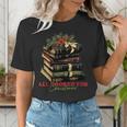 All Booked For Christmas Christmas Book Tree For Teacher For Men Women Kids Women's T-Shirt, funny gift