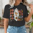 Booooks Ghost Halloween Groovy Vintage Teacher Book Reading Women's T-Shirt, Groovy Teacher Shirts, funny gift Booooks Ghost Halloween Groovy Vintage Teacher Book Reading Women's T-Shirt, Groovy Teacher Shirts, funny gift
