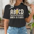 Boys Girls Teachers Rock Back To School ABCD Back In Class Women's T-Shirt, funny gift