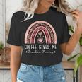 Coffee Gives Me Teacher Powers Leopard Rainbow Teacher Women's T-Shirt, funny gift Coffee Gives Me Teacher Powers Leopard Rainbow Teacher Women's T-Shirt, funny gift