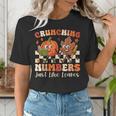 Crunching Numbers Just Like Leaves Pumpkin Fall Teacher Women's T-Shirt, funny gift Crunching Numbers Just Like Leaves Pumpkin Fall Teacher Women's T-Shirt, funny gift