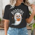 Cute Ghost Book Reading Halloween Teacher Women's T-Shirt, funny gift Cute Ghost Book Reading Halloween Teacher Women's T-Shirt, funny gift