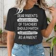 Dear Parents Your Expectations Of Teachers Should Match Men Women Women's T-Shirt, funny gift Dear Parents Your Expectations Of Teachers Should Match Men Women Women's T-Shirt, funny gift