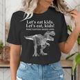 Lets Eat Kids Punctuation Saves Lives Dinosaur Teacher Women's T-Shirt, funny gift