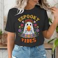 Espooky Vibes Spanish Mexican Halloween Ghost Teachers Women's T-Shirt, funny gift