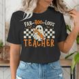 Fab Boo Lous Teacher Retro Ghost Spooky Halloween Costume Women's T-Shirt, funny gift Fab Boo Lous Teacher Retro Ghost Spooky Halloween Costume Women's T-Shirt, funny gift