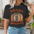 Fall In Love With Learning Book Lover Autumn Pumpkin Teacher Women's T-Shirt, funny gift Fall In Love With Learning Book Lover Autumn Pumpkin Teacher Women's T-Shirt, funny gift