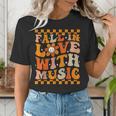 Fall In Love With Music Groovy Thanksgiving Music Teacher Men Women Girls Kids Women's T-Shirt, Groovy Teacher Shirts, funny gift Fall In Love With Music Groovy Thanksgiving Music Teacher Men Women Girls Kids Women's T-Shirt, Groovy Teacher Shirts, funny gift