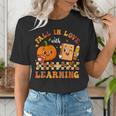 Fall In Love With Reading Book Autumn Pumpkins And Teachers Women's T-Shirt, funny gift Fall In Love With Reading Book Autumn Pumpkins And Teachers Women's T-Shirt, funny gift