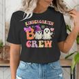 Groovy Kindergarten Boo Crew Kinder Halloween Teacher Kids Women's T-Shirt, Groovy Teacher Shirts, funny gift