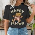 Happy Fri Yay Retro French Fries Friday Lovers Fun Teacher Women's T-Shirt, funny gift