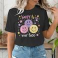Happy To See Your Face Smile Face Teacher Back To School Women's T-Shirt, funny gift