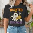 Haunted By Fractions Math Halloween Teacher Women's T-Shirt, funny gift