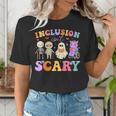 Inclusion Isn't Scary Ghost Halloween SLP Sped Teacher Women's T-Shirt, funny gift Inclusion Isn't Scary Ghost Halloween SLP Sped Teacher Women's T-Shirt, funny gift