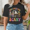 Inclusion Isn't Scary Ghost Mummy Halloween SLP Sped Teacher Women's T-Shirt, funny gift Inclusion Isn't Scary Ghost Mummy Halloween SLP Sped Teacher Women's T-Shirt, funny gift