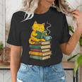 Kawaii Cats Lover Coffee Books Teacher Librarian Cat Women's T-Shirt, funny gift