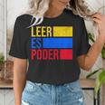 Leer Es Poder Colombian Spanish Teacher Maestra Colombia Women's T-Shirt, funny gift
