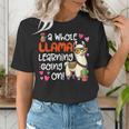Llama Learning Teachers Students Alpaca Lover Back To School Women's T-Shirt, funny gift