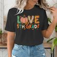 Love 5th Grade Thanksgiving Colorful Fall Leaves Teacher Women's T-Shirt, funny gift