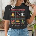 Merry Syllables Teacher Christmas Educational Kids Women's T-Shirt, funny gift