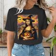 Mona Lisa Pumpkin Halloween Art Teacher Witchy Women Kids Women's T-Shirt, funny gift Mona Lisa Pumpkin Halloween Art Teacher Witchy Women Kids Women's T-Shirt, funny gift