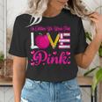 In October We Wear Pink Love Teacher Breast Cancer Awareness Women's T-Shirt, funny gift