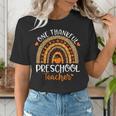 One Thankful Preschool Teacher Thanksgiving Rainbow Women's T-Shirt, funny gift One Thankful Preschool Teacher Thanksgiving Rainbow Women's T-Shirt, funny gift