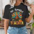 One Thankful Teacher Thanksgiving Turkey Cute Crayon Pencil Women's T-Shirt, funny gift One Thankful Teacher Thanksgiving Turkey Cute Crayon Pencil Women's T-Shirt, funny gift